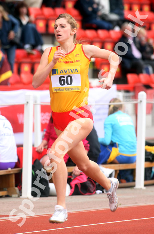 Beth Wynter (Northumberland) Senior Girls 400 metres, 2011 Aviva English Schools' 81st Track and Field Championships, Gateshead International Stadium